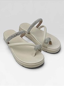 Papete Com Aplicações Em Strass  Cristal/Branco