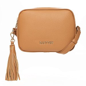 Bolsa Rafitthy Transversal Com Alça Ajustável Pingente Decorativo Caramelo