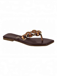 Sandalia Rasteira Feminina Casual Com Aplicações Decorativas  Cacau
