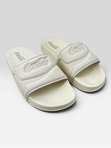 Chinelo Slide Coca-Cola Casual  Off White/Off White