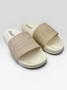 Slide Masculino Coca-Cola Casual  Off White/Off White