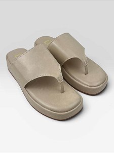 Tamanco Plataforma Feminino Slide Casual  Pampa Panna