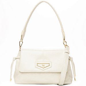 Bolsa Rafitthy Transversal E Ombro Com Tampa Flap Alça Dupla Removível Off White
