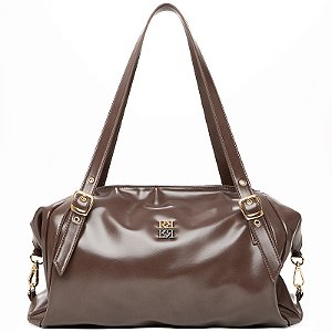 Bolsa Rafitthy Baú De Ombro Preta Macia Com Fivelas E Alça Transversal Removível Toffee
