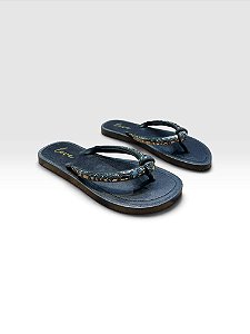 Chinelo Feminino Com Detalhes Em Strass Preto/Mt34