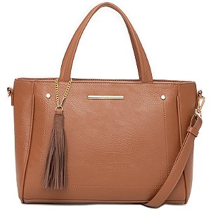 Bolsa Feminina Estruturada Com Tassel Alça Tiracolo Removível Nocciolla