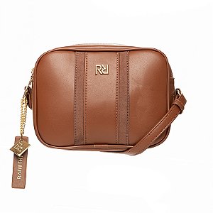 Bolsa Rafitthy Tiracolo De Zíper Duplo Com Recortes De Camurça Tiramissu/Terra