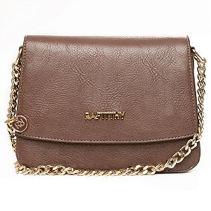 Bolsa Feminina Rafitthy Transversal Com Alça De Corrente E Fecho Com Aba Siberia