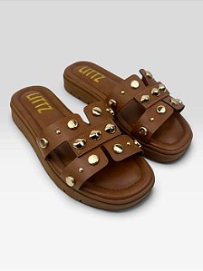 Papete Littz Com Aplicações Metalizadas Canela/Ouro