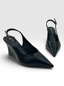 Scarpin Via Uno Feminino Com Salto E Bico Fino Preto