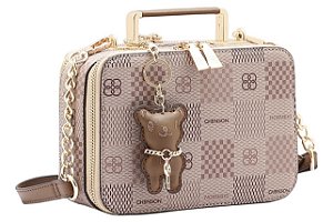 Bolsa Feminina Chenson Original Elemento Gráfico Transversal Marrom