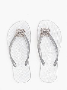 Chinelo Petite Jolie Fresh Full Glitter Prata PJ7704