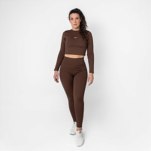 LEGGING POWER FLEX LISO MARROM