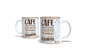 Caneca Branca Café para Descoisar 325ml