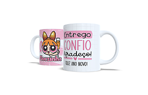 Caneca Branca Florzinha Ano Novo 325ml