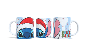 Caneca Branca - Especial de Natal Stitch