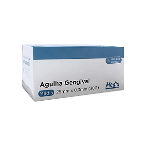 AGULHA GENGIVAL 25MM x 0.3MM (30G CURTA) C/100UN - MEDIX
