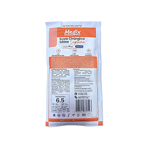 LUVA CIR LATEX SUPREME C/PO MEDIX TAM 6.5 PAR