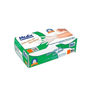 LUVA DE PROCEDIMENTO LÁTEX SEM PÓ 100 UNIDADES - MEDIX
