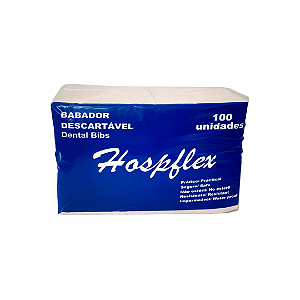 Babador Descartavel Dental Bibs (CX 100UN) -  Hospflex Cor:Branco