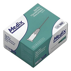 AGULHA 30X0.80MM 21GX1 1/4 100UN MEDIX