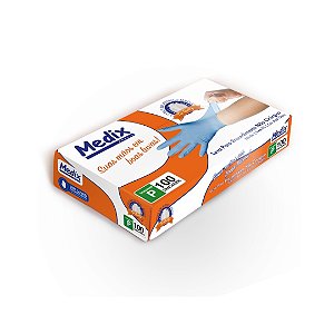 LUVA NITRILICA S/PO AZUL TAM P 100UN - MEDIX