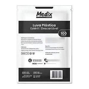 LUVA PLASTICA NAO ESTERIL DESC 100UND - MEDIX