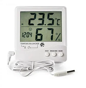 Termo-Higrometro Digital com Relogio e Nivel de Conforto - Incoterm