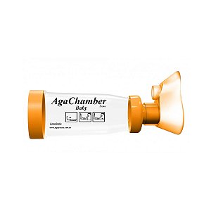 Espacador para Inalacao (Aerossolterapia) AgaChamber Baby cor Laranja