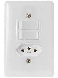 2 Interruptores Simples + Tomada Fixa 2p+ T 10a 250v Ilumi