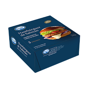 Hamburger de salmão Damm 360g caixa com 7unid