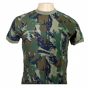 Camisa Camuflada da Aeronáutica Manga Curta Algodão Bordado Nome de Guerra