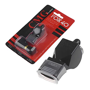Apito Profissional Fox 40 Classic Juiz Com Cordão Cor Preto