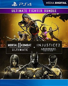 Pacote Mortal Kombat 11 Ultimate + Injustice 2 Ed. Lendária Playstation 4 Mídia Digital