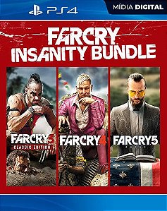 Far Cry 3, 4 e 5 Insanity Bundle Playstation 4 Mídia Digital