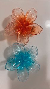 Piranha de Cabelo Flor Transparente - 7,5 cm