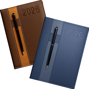 Agenda 2026 Executiva Diária Couro Anual Planner 344 Folhas
