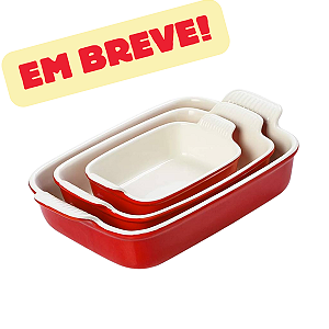 Conjunto de assadeiras oval opaline 3 peças branco