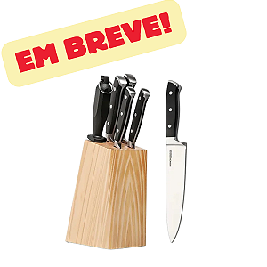 Kit Conjunto De Cozinha 8 Peças Com 5 Facas Aço Inox