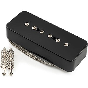 Captador Fleor P90 Vintage Alnico 5 Preto Braço