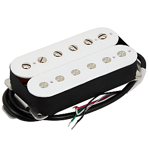 Captador Fleor Humbucker Alto Ganho Cerâmico Branco Braço