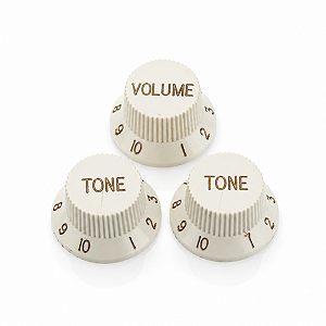 Knob Thida Branco e Dourado Volume Tone Tone Stratocaster