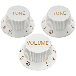 Knob Thida Branco e Dourado Volume Tone Tone Stratocaster