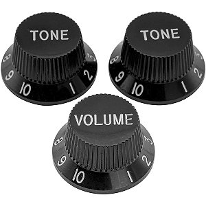 Knob Thida Preto e Branco Volume Tone Tone Stratocaster