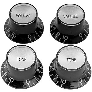 Knob RPC Preto e Branco Top Hat Volume Tone