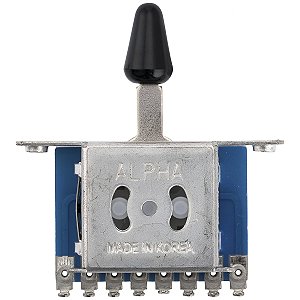 Chave Seletora Alpha 5 Posições Knob Preto
