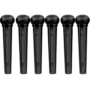 Kit 06 Pinos Thida Plástico Violão Aço Preto
