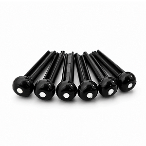 Kit 06 Pinos Thida Plástico Violão Aço Preto