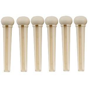 Kit 06 Pinos Thida Plástico Violão Aço Creme