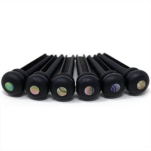 Kit 06 Pinos RPC Madeira Violão Aço Ébano Abalone